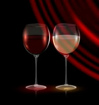 Couple glasses of wine Stock Illustration