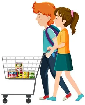 A couple going shopping Ilustração Stock