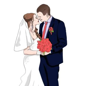 Couple on Greeting Day. Vector image. Stock Illustration