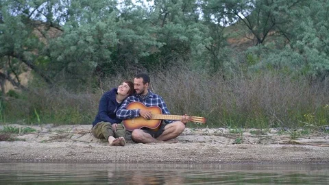 Couple with guitar Stock Footage 110223203