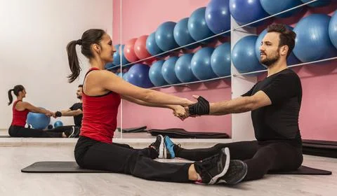 Couple in the Gym Stock Photos