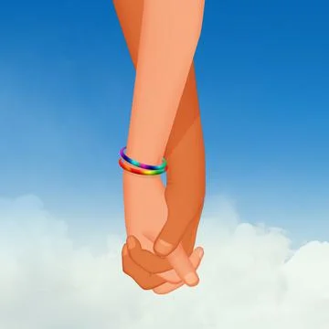 Couple hands to hands Stock Illustration