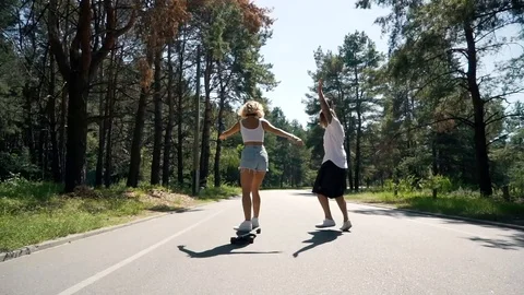 Couple have fun with skate Stock Footage 99678241