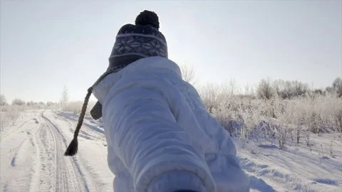 Couple have fun in winter day Stock Footage 71286799