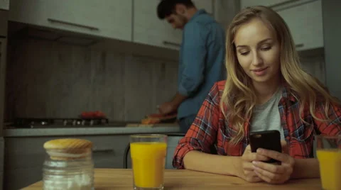 Couple having breakfast Stock Footage 68732347