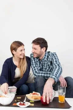 Couple having a breakfast Stock-Fotos