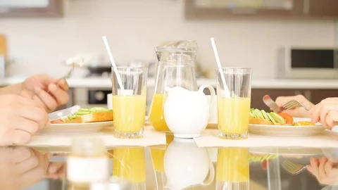 Couple having breakfast together. Healthy breakfast. 動画素材 81745599