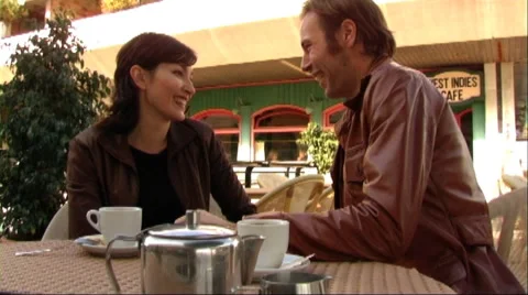 Couple having coffee Stock Footage 43690518