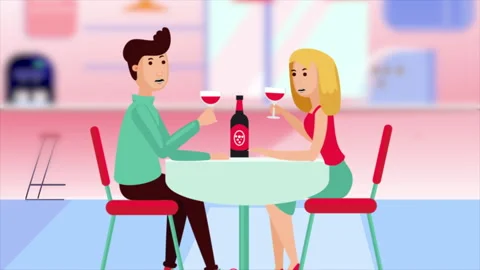 Couple Having Dinner In A Restaurant Stock Footage 281455599