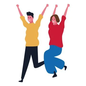 Couple having fun and dancing Ilustración de archivo