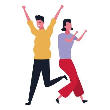Couple having fun and dancing Ilustración de archivo