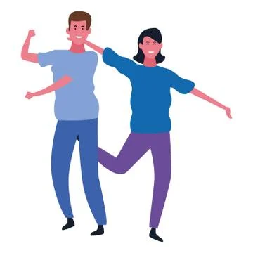 Couple having fun and dancing Ilustración de archivo