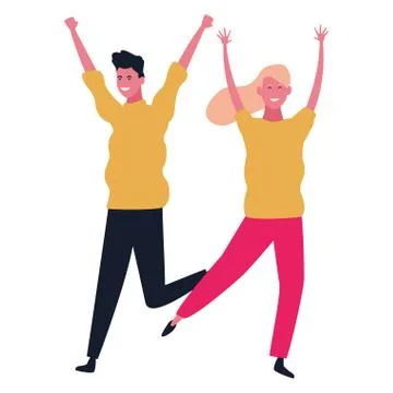 Couple having fun and dancing Ilustración de archivo