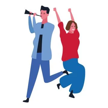 Couple having fun and dancing Ilustración de archivo