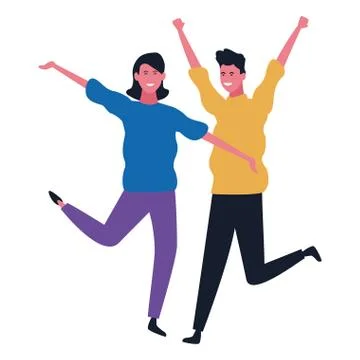 Couple having fun and dancing Ilustración de archivo