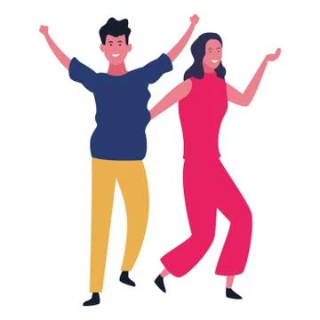Couple having fun and dancing Ilustración de archivo