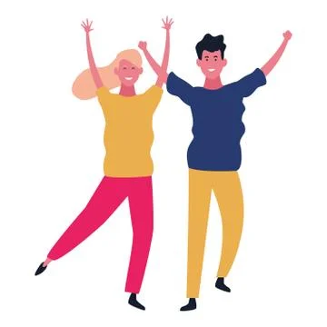 Couple having fun and dancing Ilustración de archivo