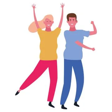 Couple having fun and dancing Ilustración de archivo