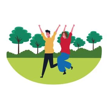 Couple having fun and dancing Ilustración de archivo