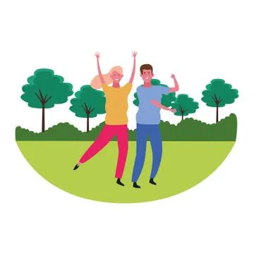 Couple having fun and dancing Ilustración de archivo