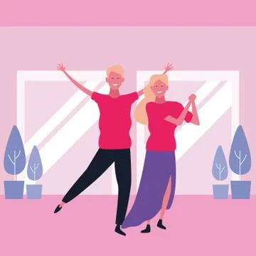 Couple having fun and dancing Ilustración de archivo