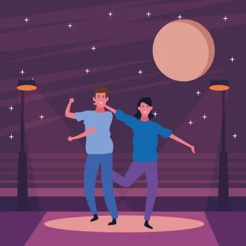 Couple having fun and dancing Ilustración de archivo
