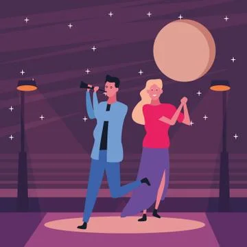 Couple having fun and dancing Ilustración de archivo