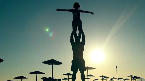 Couple having fun on the beach Stock Footage 65740543