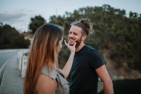 Couple having fun in nature. Stock Photos