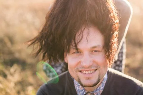 Couple having fun at sunset Stock Photos