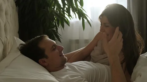 Couple having fun, they talk and look at each other with a lot of love and Stock Footage 146903862