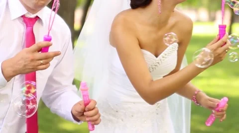 Couple having fun at the wedding Stockbeeldmateriaal 45833332