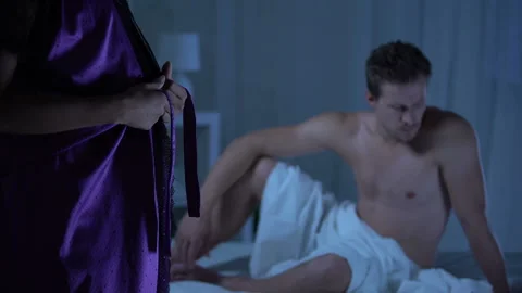 Couple having problems, low potency, misunderstanding offense and jealousy Video stock 98133566