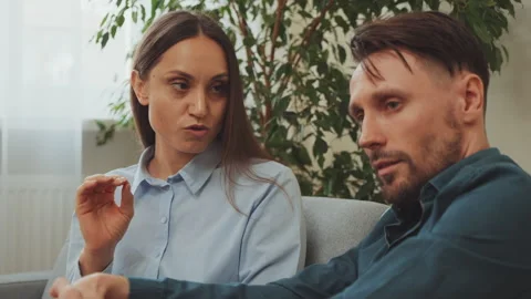 Couple Having Serious Argument in Relationship Conflict Stock Footage 318672554