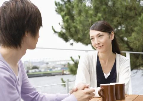 Couple having tea time Stock Photos