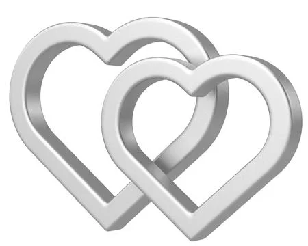 Couple heart. 3D heart. 3D illustration. Stock Illustration