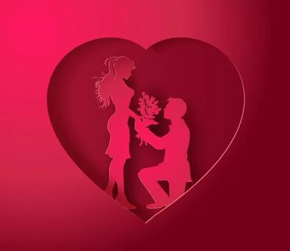 Couple in the heart shape. Stock Illustration