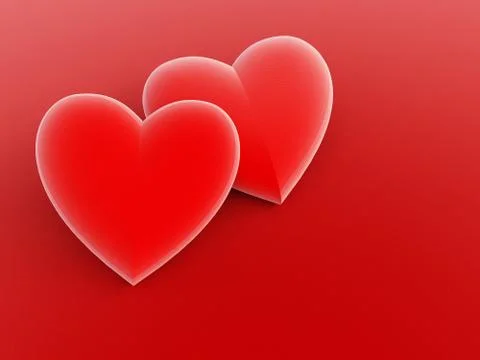 Couple of hearts Stock Illustration