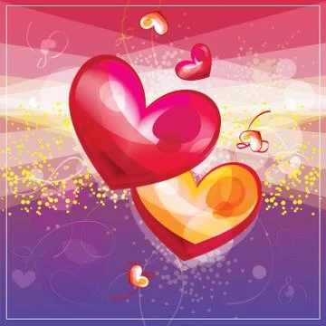 Couple of hearts Stock Illustration