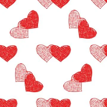 Couple of hearts pattern Stock Illustration