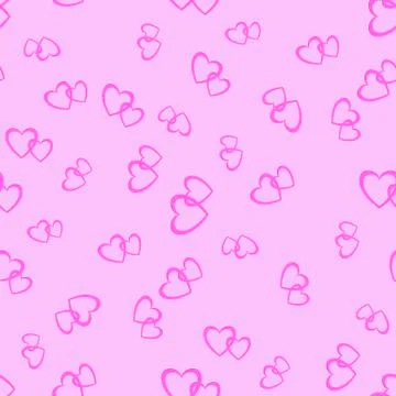 Couple of Hearts Random Seamless Pattern Illustrazione stock