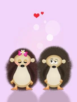 Couple of hedgehogs Stock Illustration
