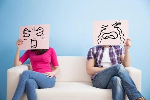 Couple hold billboard Stock Photos