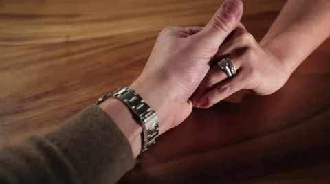 Couple Hold Hands with Wedding Ring 库存影片 45631767