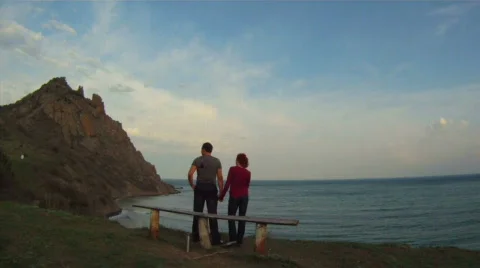 Couple holding hands Stock Footage 834615