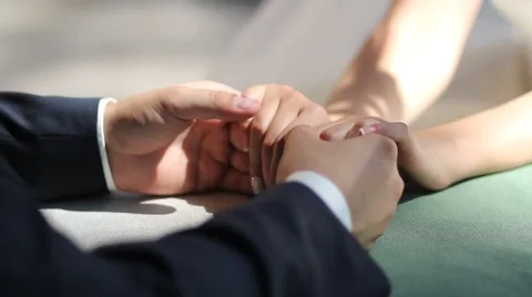 The couple holding hands Stock Footage 61122791