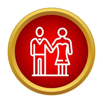 Couple holding hands icon symbolizing love and union Stock Illustration