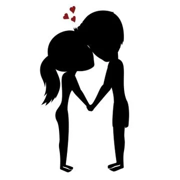 Couple holding hands Stock Illustration