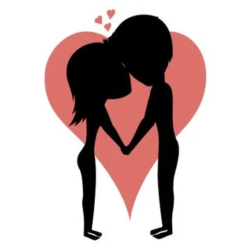Couple holding hands Stock Illustration