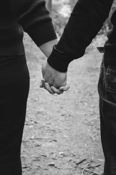 Couple holding hands Foto stock